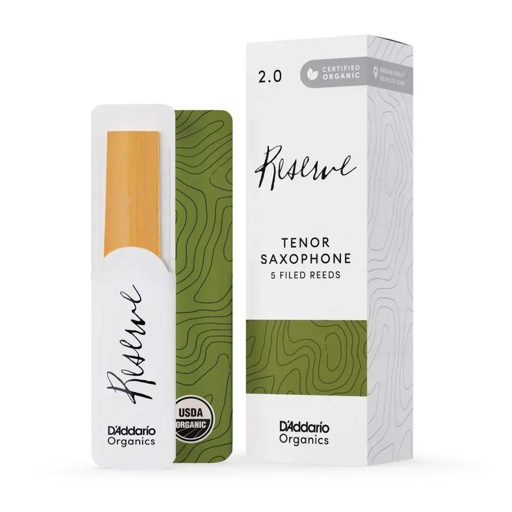 D'Addario Reserve Organics Tenor Saxophone Reeds Size 2.0 New Pack of 5